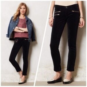 AG Adriano Goldschmied Moto Stevie Ankle Mid-Rise Slm./Strt. Black Cords…